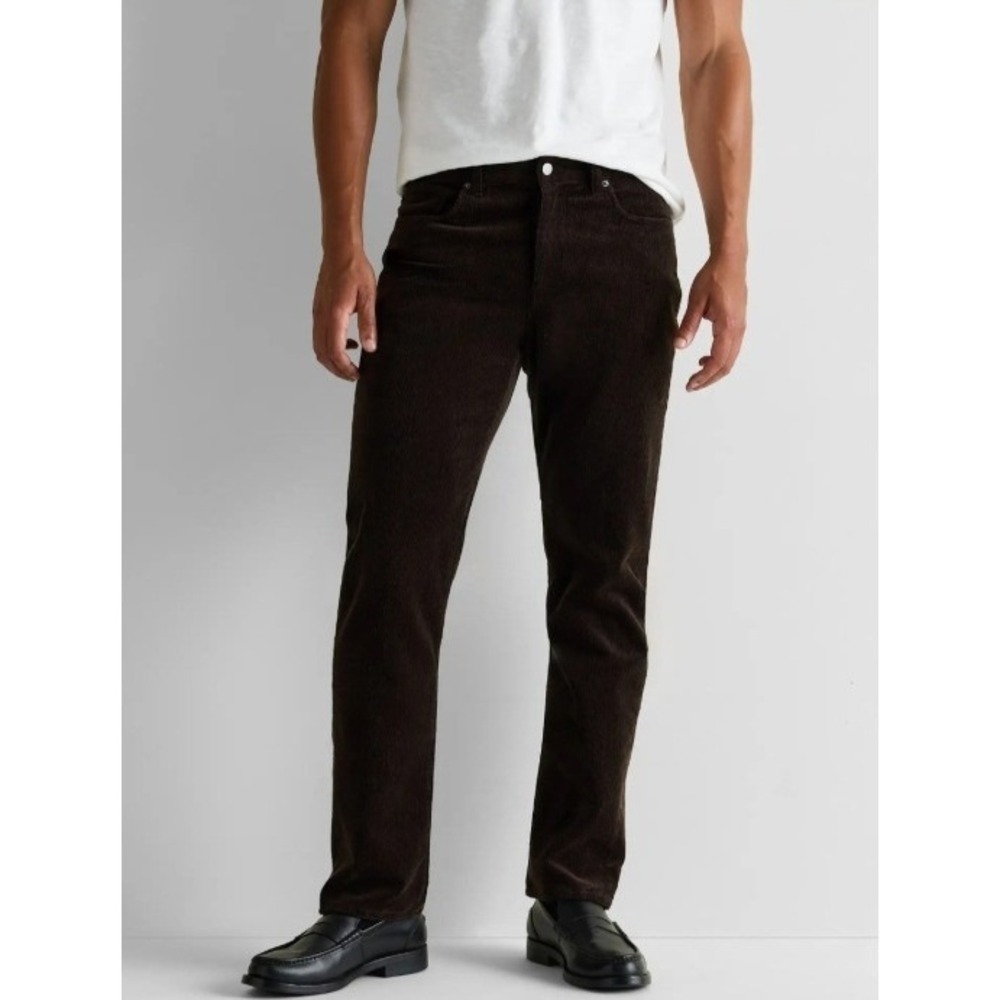 NEW Quince Organic Stretch Brown Corduroy Pants Classic Preppy Heritage 30x34